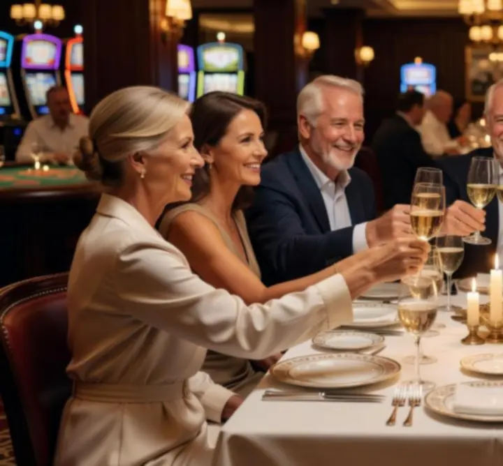 Stali goście przy elegancko nakrytym stole w restauracji Strefa Live